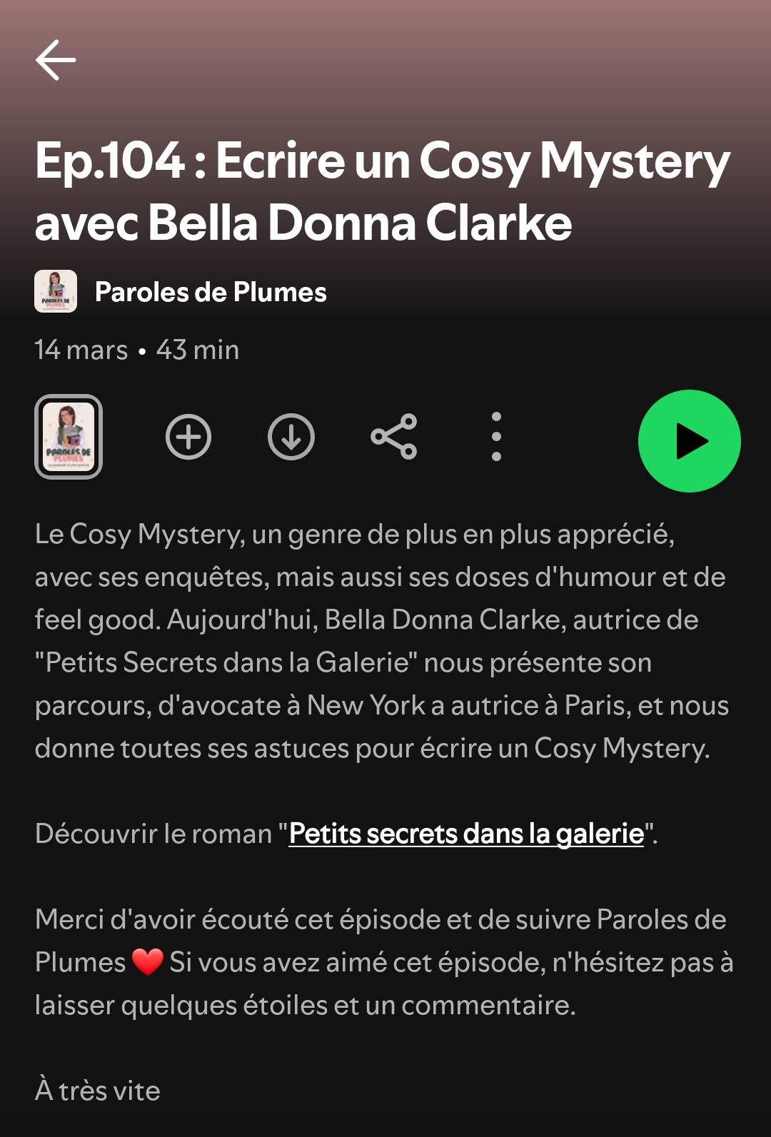 podcast de Paroles de Plumes